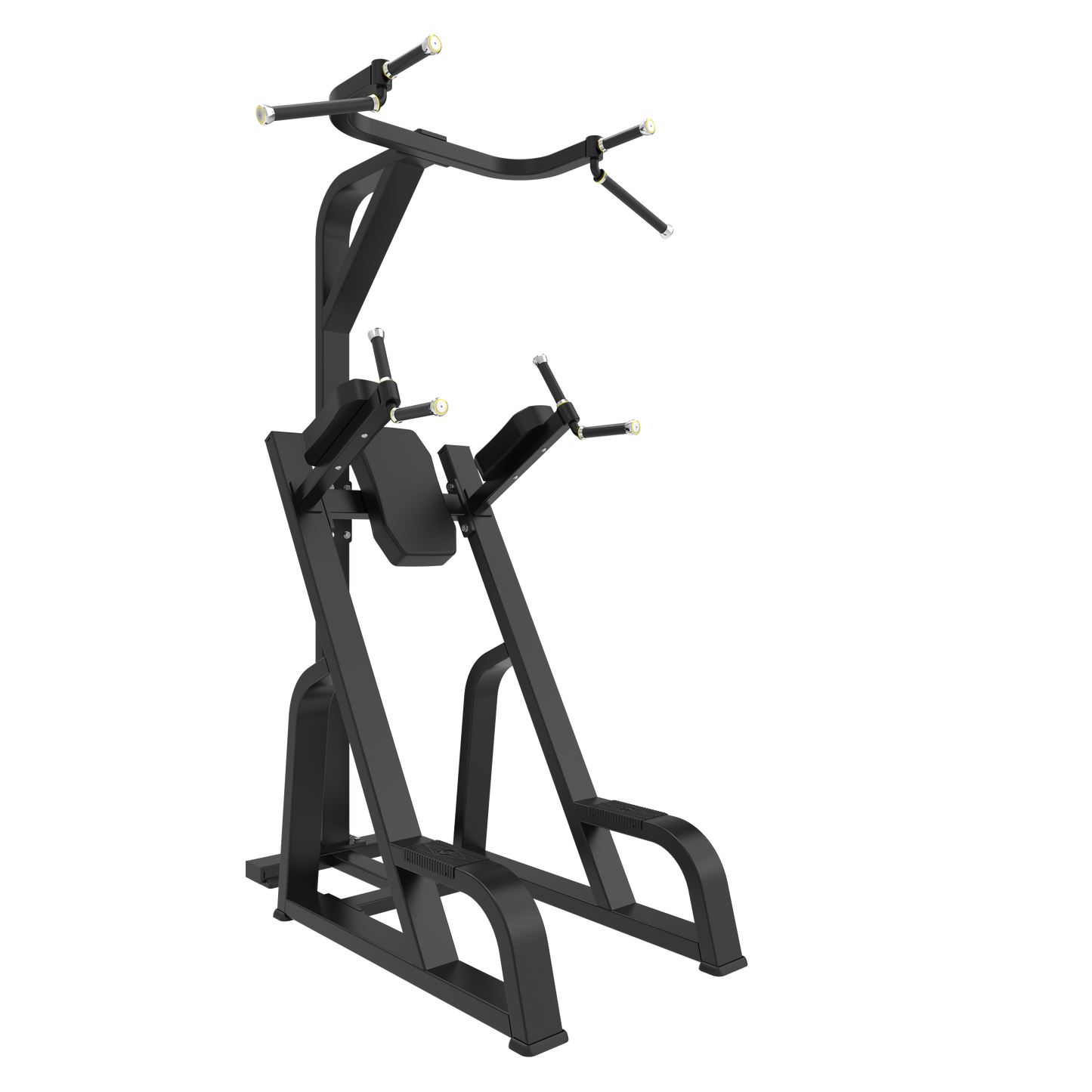 The BefitNow Canada AR80 Chin Up/Dip & Knee Up, black with padded arm supports, backrest, and handles for upper body exercises (58"x54"x87", 196lbs), is displayed against a plain white background.