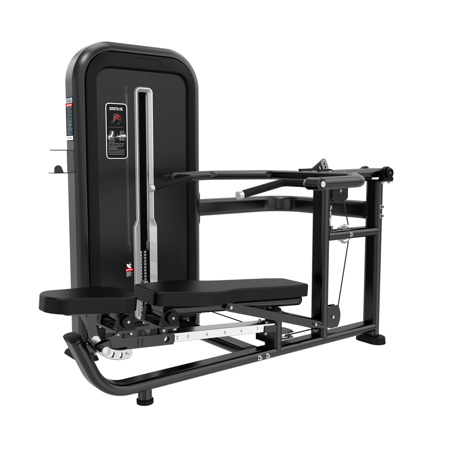 The BefitNow Canada SHOULDER PRESS/SEATED CHEST PRESS is a sleek black machine with a padded seat and backrest designed for comfort. It features a versatile weight stack, durable metal frame, footrest, and adjustable pulley system for customized resistance training.
