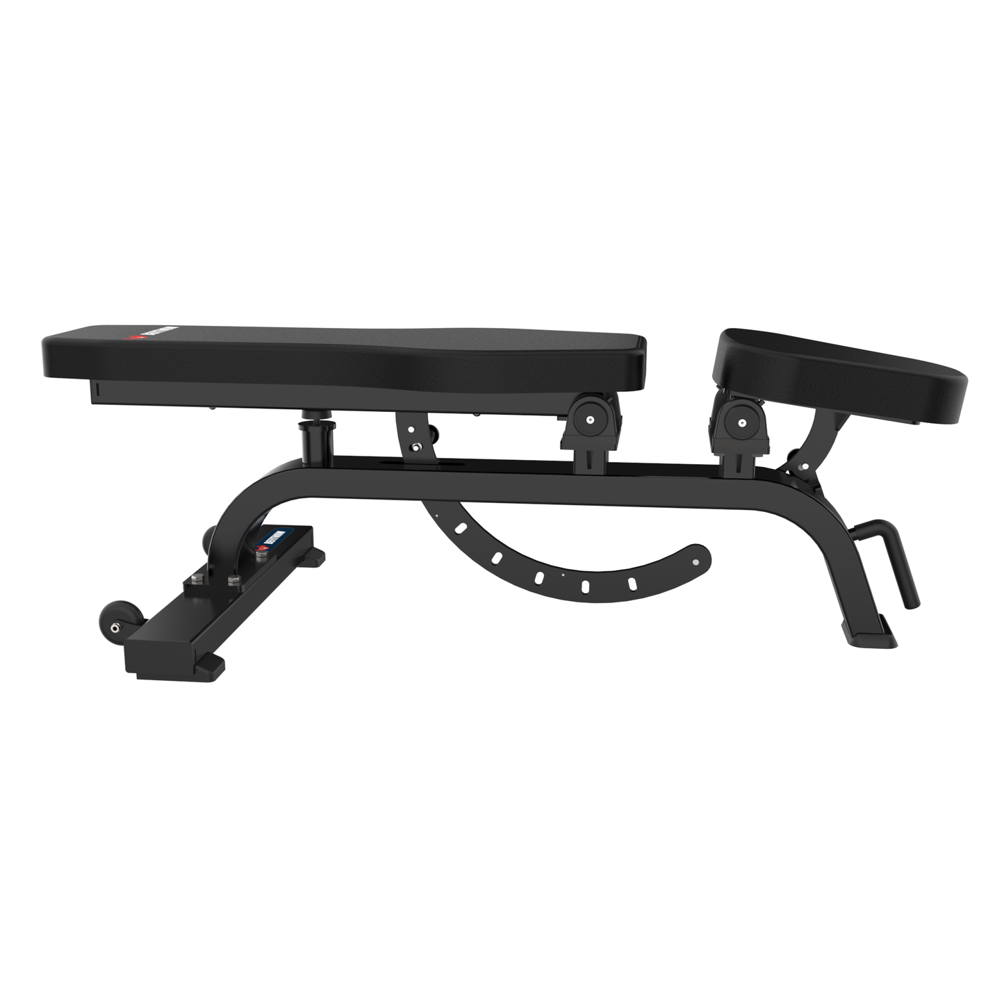 The TB Super Heavy Duty Bench by BefitNow Canada is a black adjustable weight bench featuring a flat surface, incline backrest with easy adjustment, sturdy metal frame, and polyurethane foam padding, perfect for home or gym workouts.