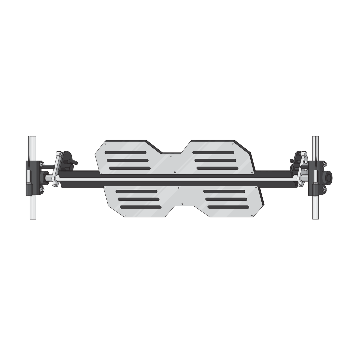 Featuring vented backs and ergonomic arms for a dual-monitor setup, the design mounts screens on an adjustable bar with BefitNow Canadas Quick Release Leg Press Attachment, ensuring flexible positioning and optimal viewing.