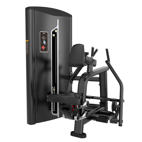 The BefitNow Canada Rowing Machine is a black seated row gym machine with padded seat, backrest, and handles, a 558lb weight stack, and measures 49x48x63, ideal for strength training back muscles.