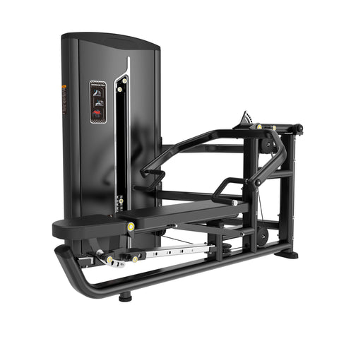 The BefitNow Canada Shoulder Press/Seated Chest Press features a black padded seat, chest support, weight stack for resistance, and ergonomic handles. Its sturdy metal frame has adjustable settings and a compact design perfect for any fitness space.