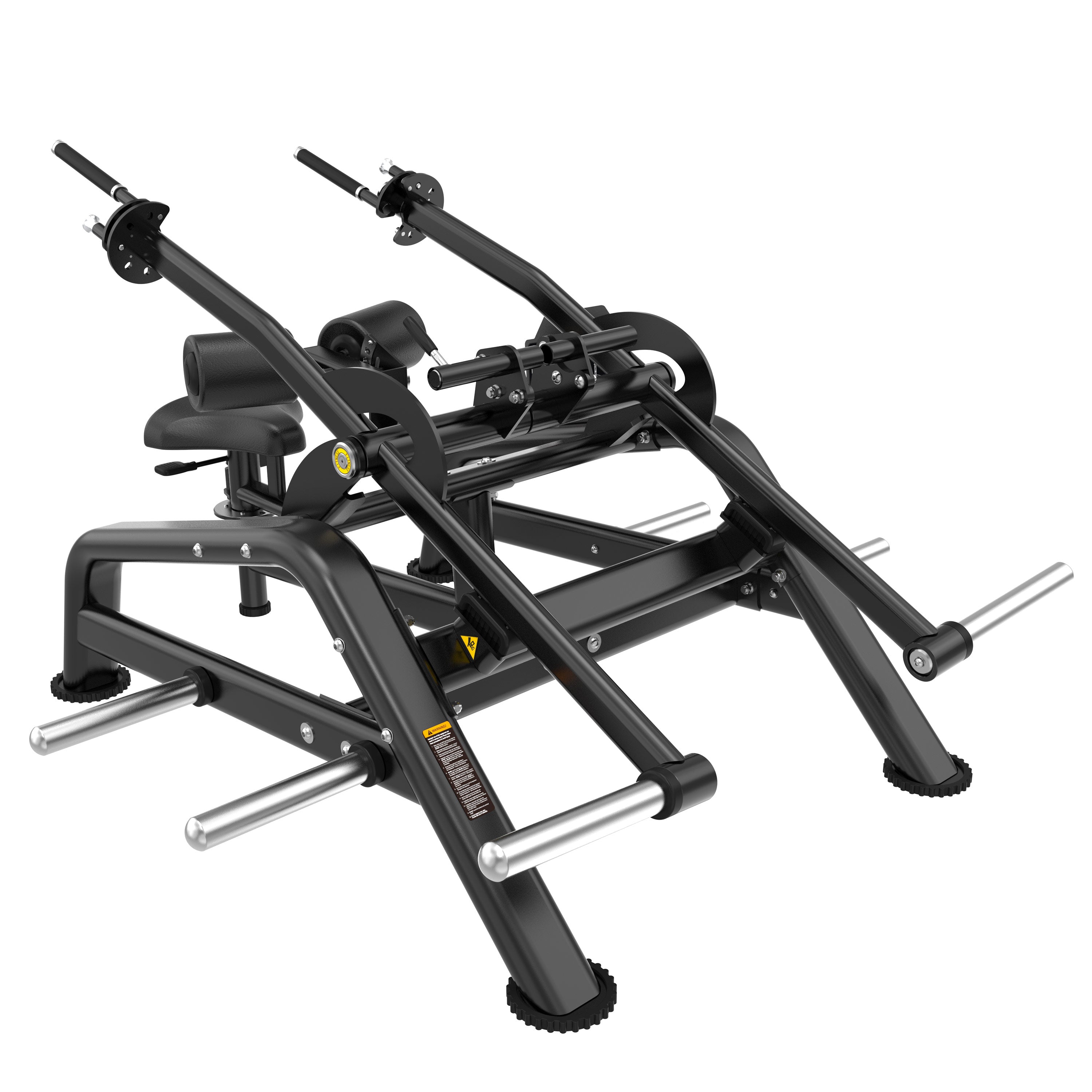 The BefitNow Canada FS25 TRICEPS PRESS is a black, heavy-duty gym machine with angled arms, a padded seat, multiple handles, and weight storage bars—perfect for upper-body workouts and isolating triceps.