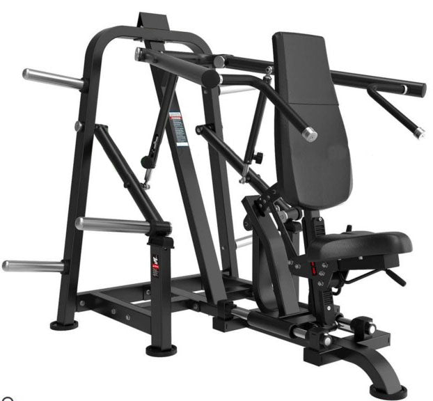 The BefitNow Canada DZ102 Shoulder Press, in black and silver, features an adjustable seat and backrest plus multiple handles for weight plates. Its compact design suits both home and commercial gyms.