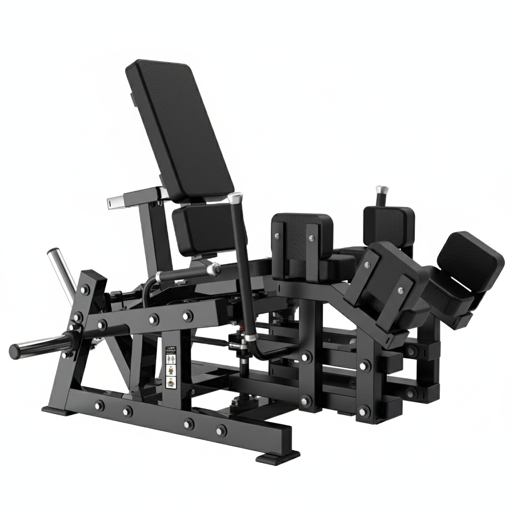 The BefitNow Canada Abductor is a black strength training machine for gyms, featuring padded seats, adjustable backrest, and foot pads. Dimensions: 67"x47"x47". Weight: 284 lbs.