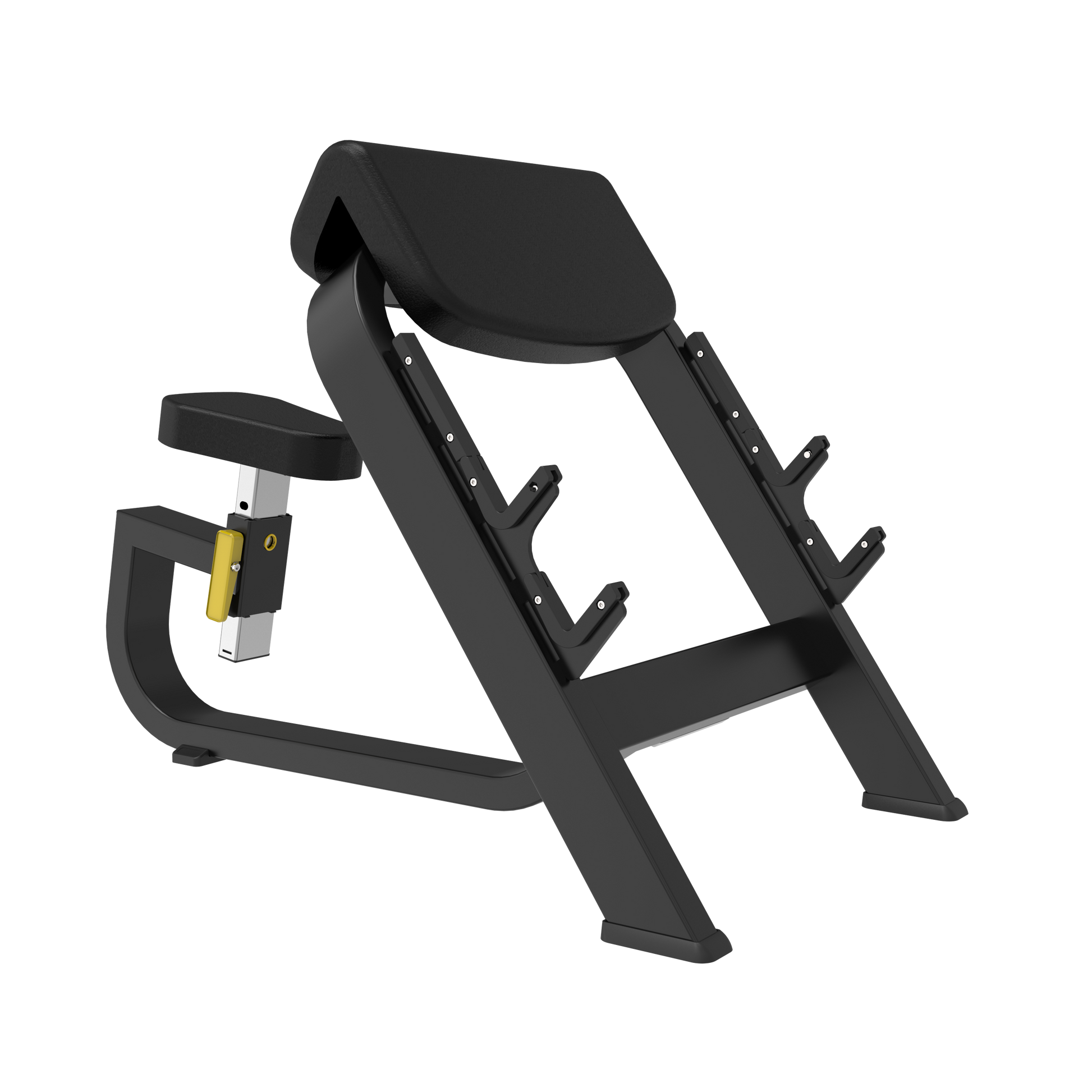 The BefitNow Canada Seated Preacher Curl Bench features padded arm support, adjustable seat, angled frame, and two barbell holders. Sized at 53"x30"x37", it’s ideal for bicep exercises with a sturdy weight capacity.
