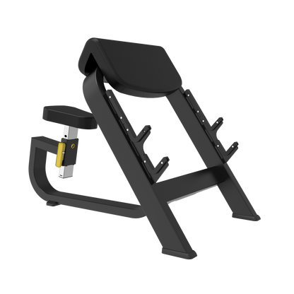 The BefitNow Canada Seated Preacher Curl Bench features padded arm support, adjustable seat, angled frame, and two barbell holders. Sized at 53"x30"x37", it’s ideal for bicep exercises with a sturdy weight capacity.