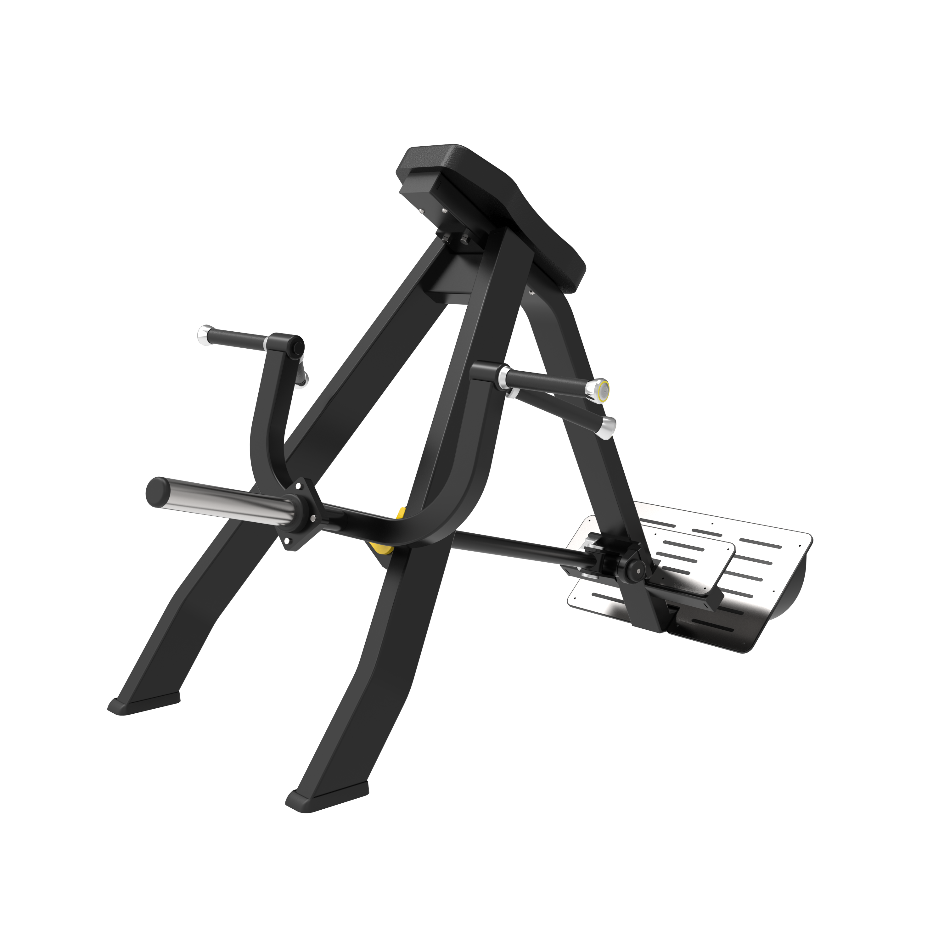 The BefitNow Canada TB61 Incline Level Row is a black and silver gym machine with padded support, angled handles, footplate, and a sturdy frame. It weighs 132 lbs and is isolated on a white background.