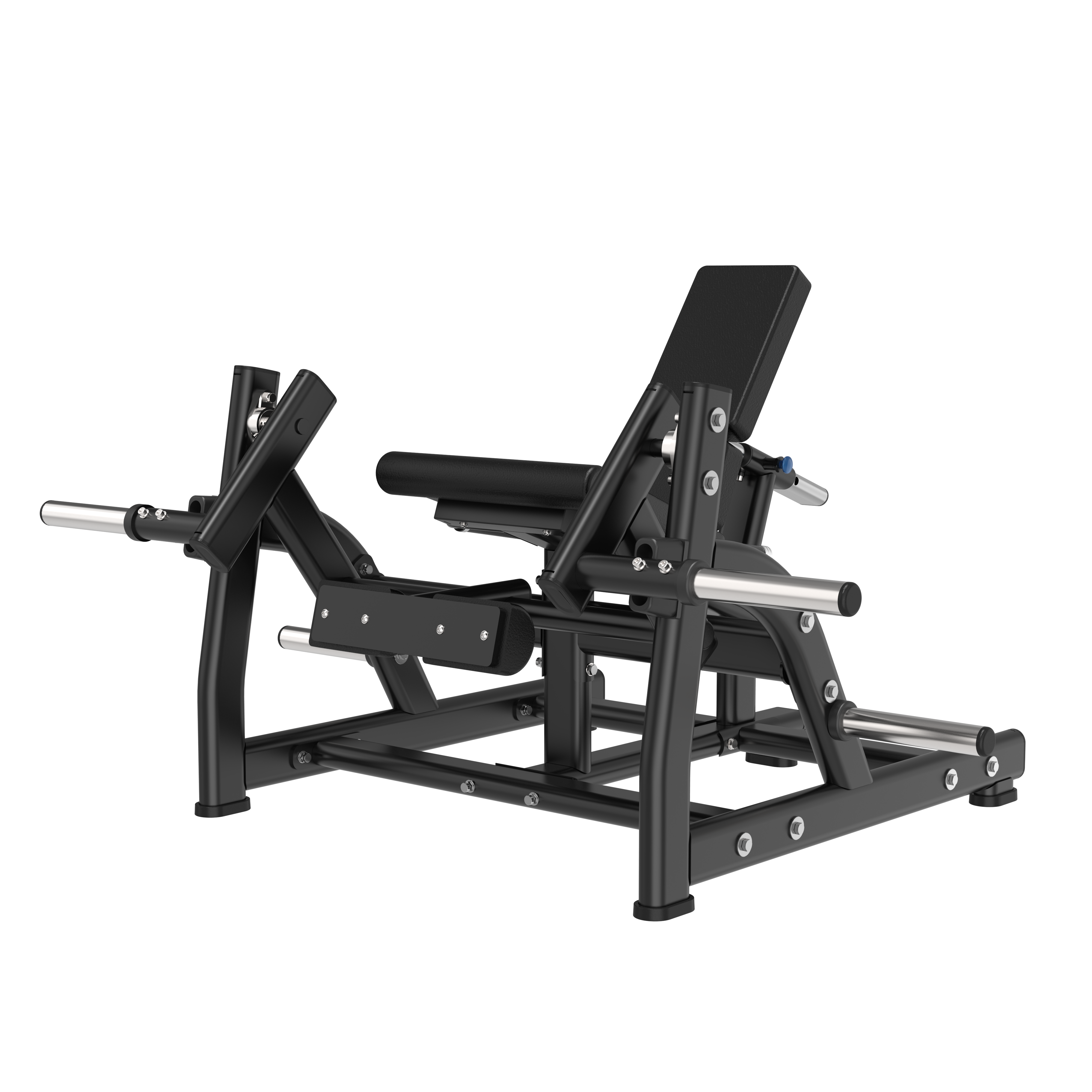 The BefitNow Canada Seated Leg Extension is a black and silver machine with padded backrest and seat for strength training, weighs 238lbs, and measures 55"x72"x39", displayed on a white background.
