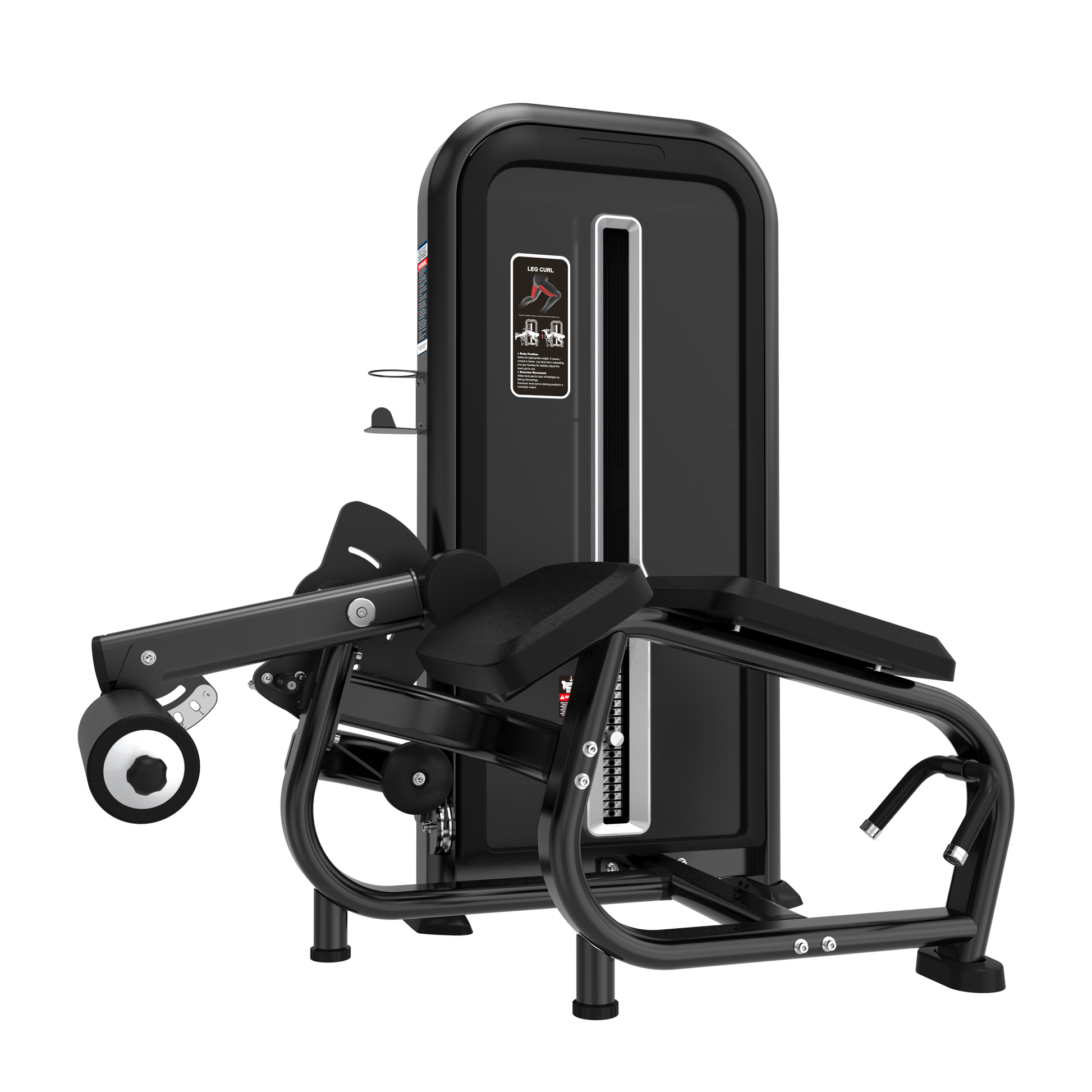 The BefitNow Canada Prone Leg Curl is a black gym machine with a padded seat, leg rests, adjustable weight stack, and sturdy metal frame, designed to isolate and strengthen your hamstrings.