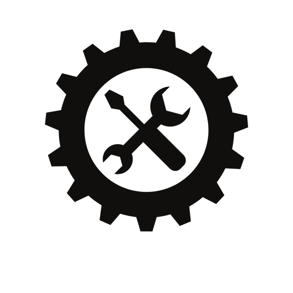 The Kahuna Installation Service by BefitNow Canada features a black gear icon with crossed wrench and screwdriver, symbolizing tools or settings, on a white background for simplicity and clarity.