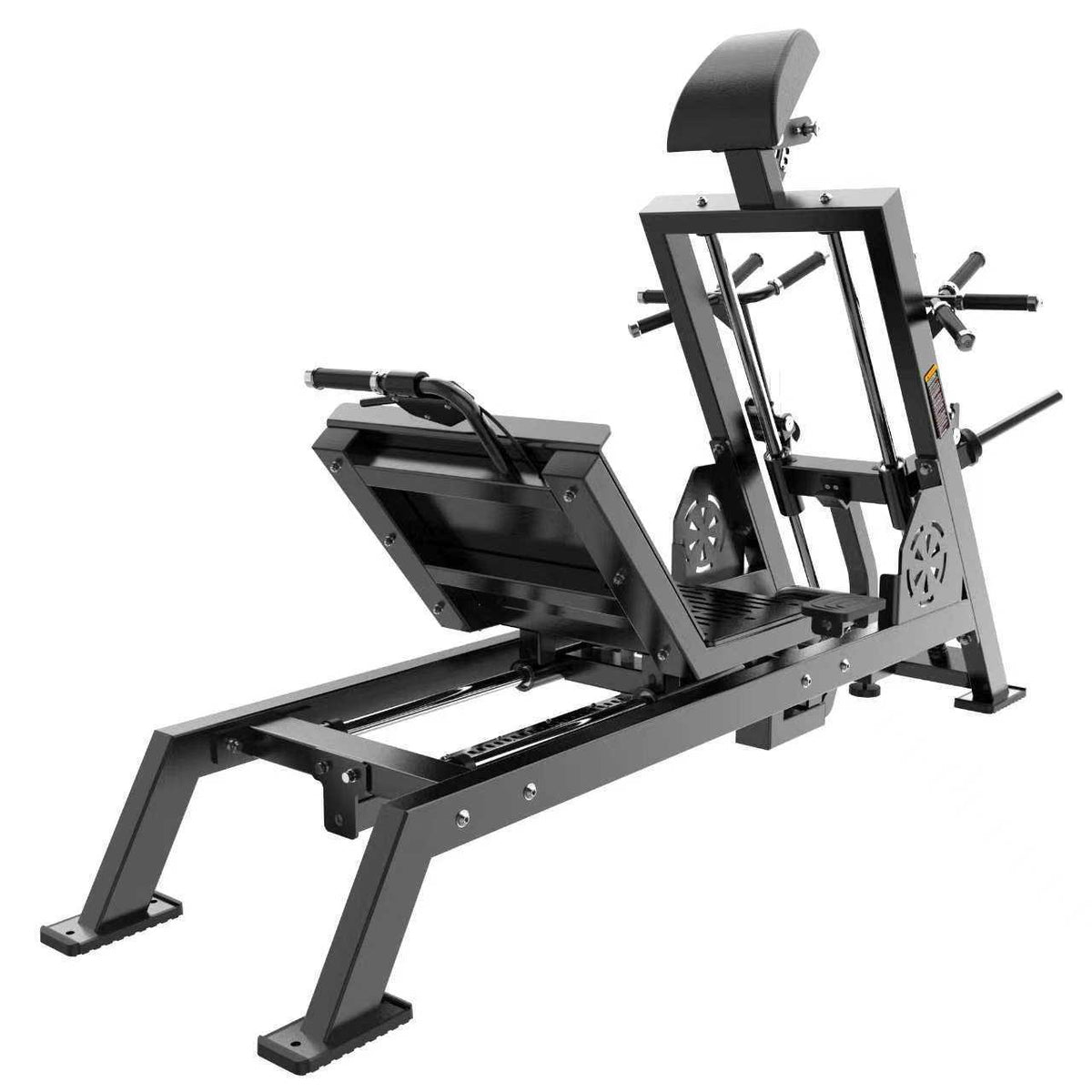 Black Befitnow Smith T Bar Row machine with an ergonomic chest support, adjustable pad, and a slanted footplate for back development.