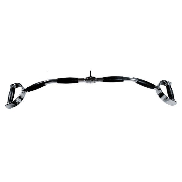 The BefitNow Canada Chrome Lat Pulldown Bar with Thick Rubber Grips is ideal for lat pulldowns and rows, featuring two rubber-coated handles at each end.